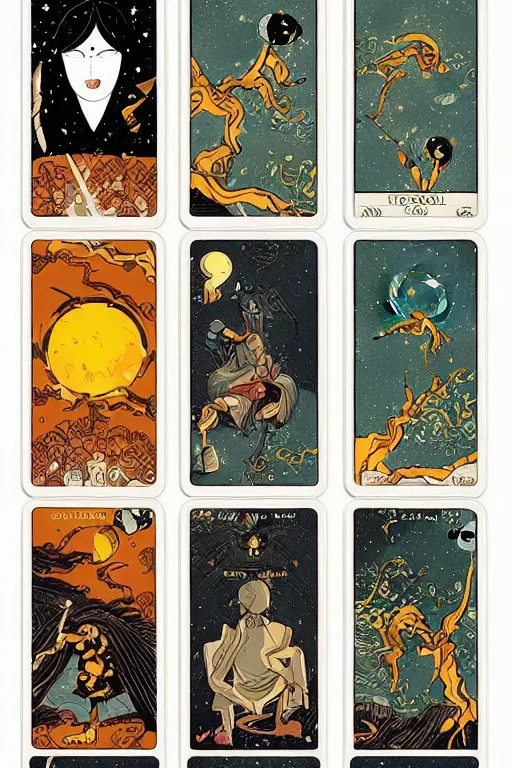 Prompt: the moon, tarot card, satoshi kon, ethereal, glossy, laurie greasley, unconscious, illusions, intuition