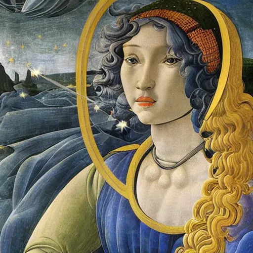 Prompt: space telescope painted by botticelli