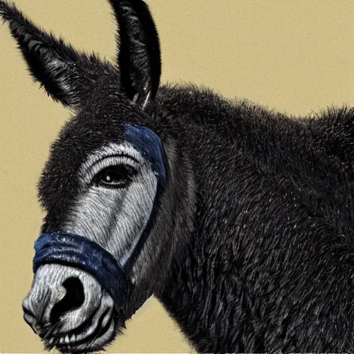 Image similar to a donkey made out of lice, dark, morbid, grotesque