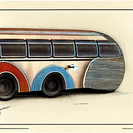 Prompt: design, a jet bus vehicle, borders, lines, decorations, muted colors, by jean - baptiste monge