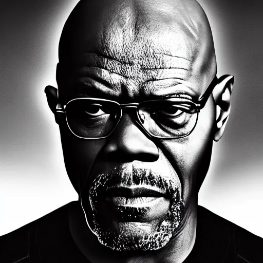 Image similar to portrait of samuel l. jackson as walter white from | breaking bad!!!!!!!! | film, cinematic, 4 k, dslr photo