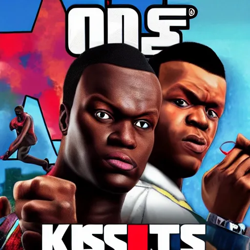 Prompt: ksi gta cover art