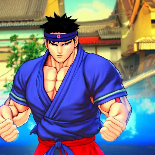 ryu from street fighter v celebrates his birthday, Stable Diffusion
