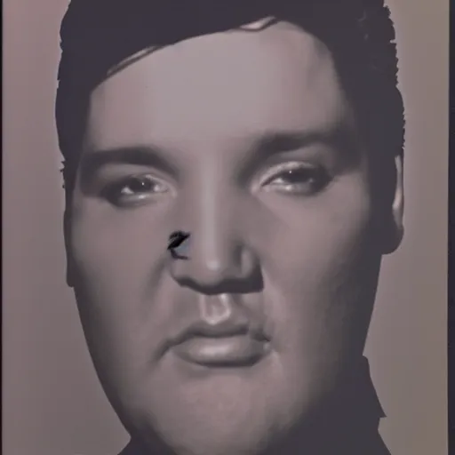 Prompt: photo of Elvis, photomat, black and white, photobooth