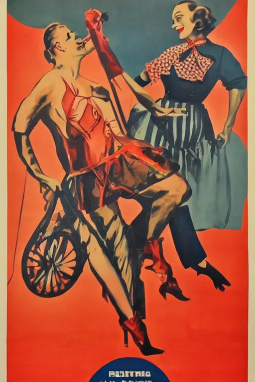 Prompt: a 1 9 4 0 s circus freak show poster