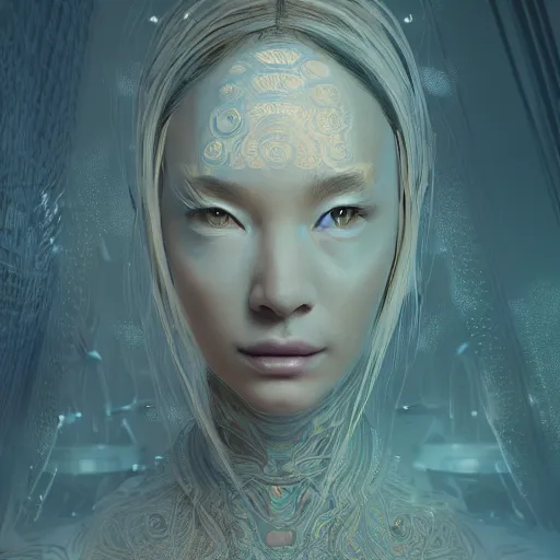 Image similar to the most gorgeous alien woman, intricate artwork by tooth wu and wlop and beeple. octane render, trending on artstation, greg rutkowski very coherent symmetrical artwork. cinematic, hyper realism, high detail, octane render