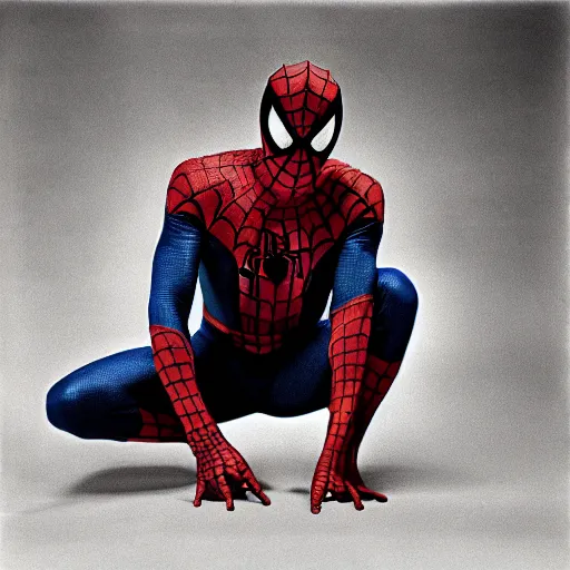 Image similar to spiderman by yousuf karsh