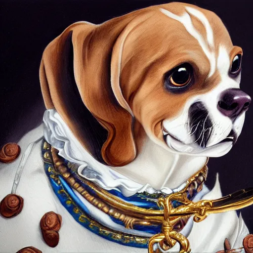 Image similar to Snoop Dogg is smelling a dog, rococo painting, smooth, sharp focus,, pixiv, ultra highly detailed