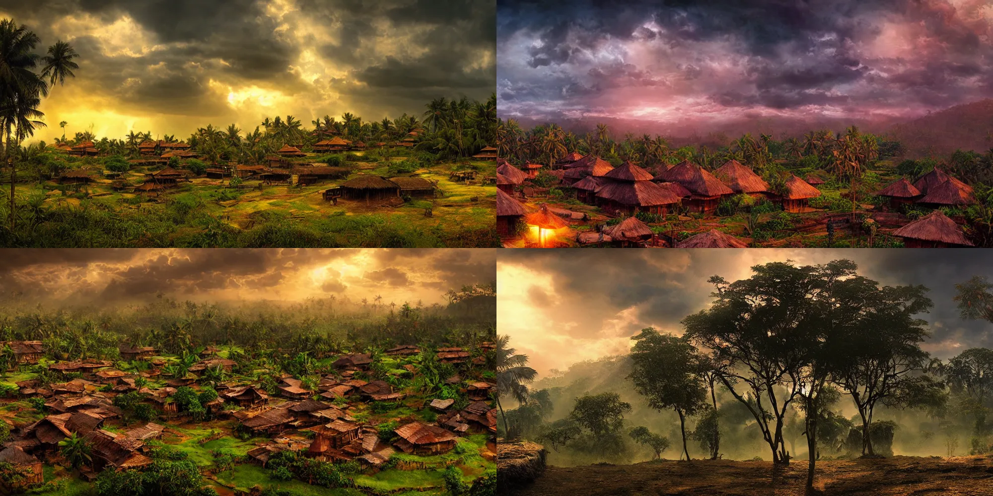 Prompt: kerala village, an epic fantasy, dramatic lighting, cinematic, establishing shot, horizon forbidden west, extremely high detail, photorealistic, cinematic lighting,