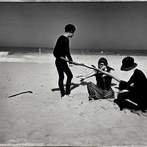 Prompt: vampires at the beach, los angeles, 1 9 2 0