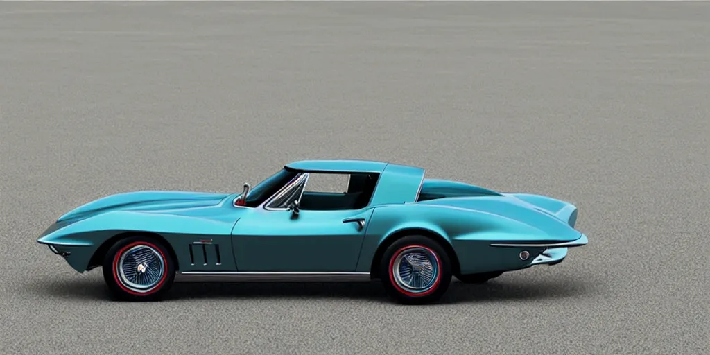 Image similar to redesign of the Corvette C2 1967, elegant, smooth, sharp focus, art style from Wang Ke and Bruce Kaiser and Scott Robertson and Dmitry Mazurkevich and Doruk Erdem and Jon Sibal