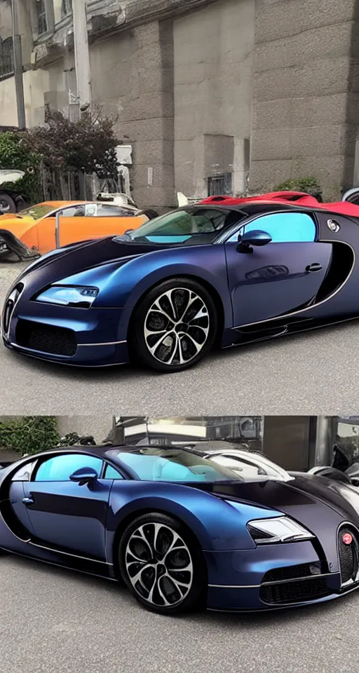 Prompt: just got this really sweet deal on a bugatti. # grindset, amateaur phone photo