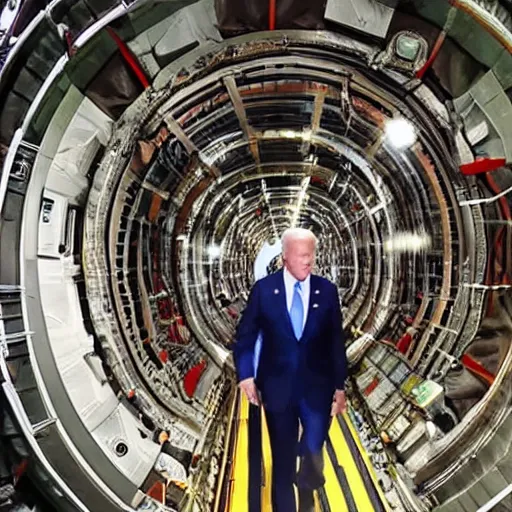 Image similar to Joe Biden and a group of demons crawling out of The Large Hadron Collider at cern 4k ultra high quality