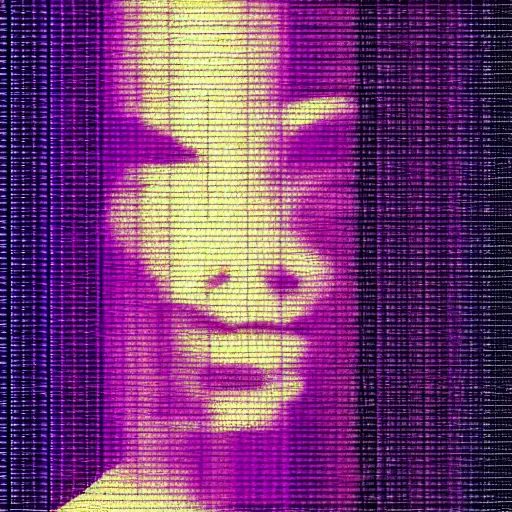 Image similar to video processing vhs glitch art in the silhouette of a woman, ethereal glow,