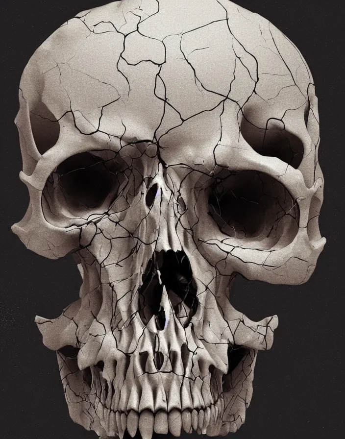 Image similar to portrait of a melting skull. intricate abstract. sharp teeth. delicate artwork. by Tooth Wu, wlop, beeple, dan mumford. octane render, trending on artstation, greg rutkowski very coherent symmetrical artwork. cinematic, hyper realism, high detail, octane render, 8k, depth of field, bokeh. chrome accents.