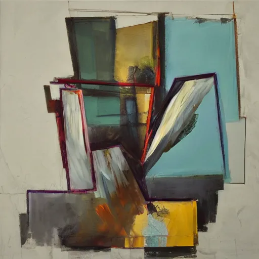 Prompt: a painting of an abstract sculpture still life by the caretaker and john chamberlain