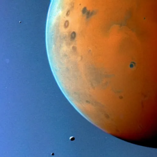 Image similar to a photo of mars taken by a telescope from earth