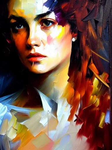 Image similar to neo - baroque portrait of a woman painted by henry asencio, leonid afremov, casey baugh, sandra chevrier, peter coulson