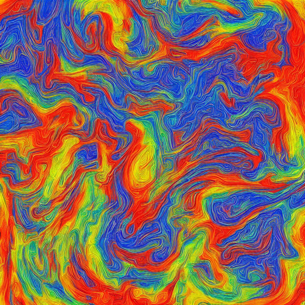 Prompt: a beautiful painting of what the stable diffusion algorithm dreams about