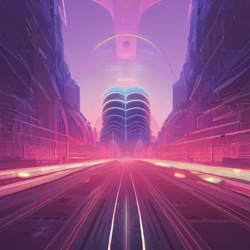 Image similar to A beautiful matte Masterpiece of futuristic Tokio at night by Beeple and RHADS, Trending on Artstation , featured on behance, intricate, rectilinear.