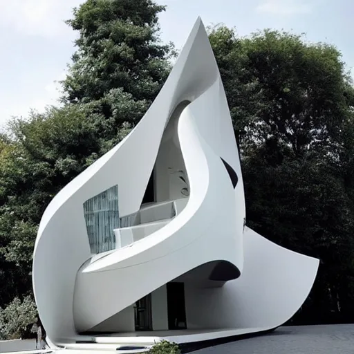 Image similar to house designed by zaha hadid