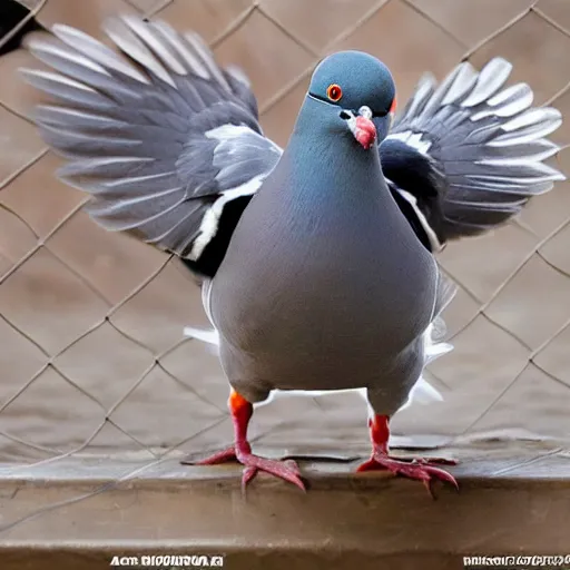 Image similar to a pigeon that looks like mike tyson