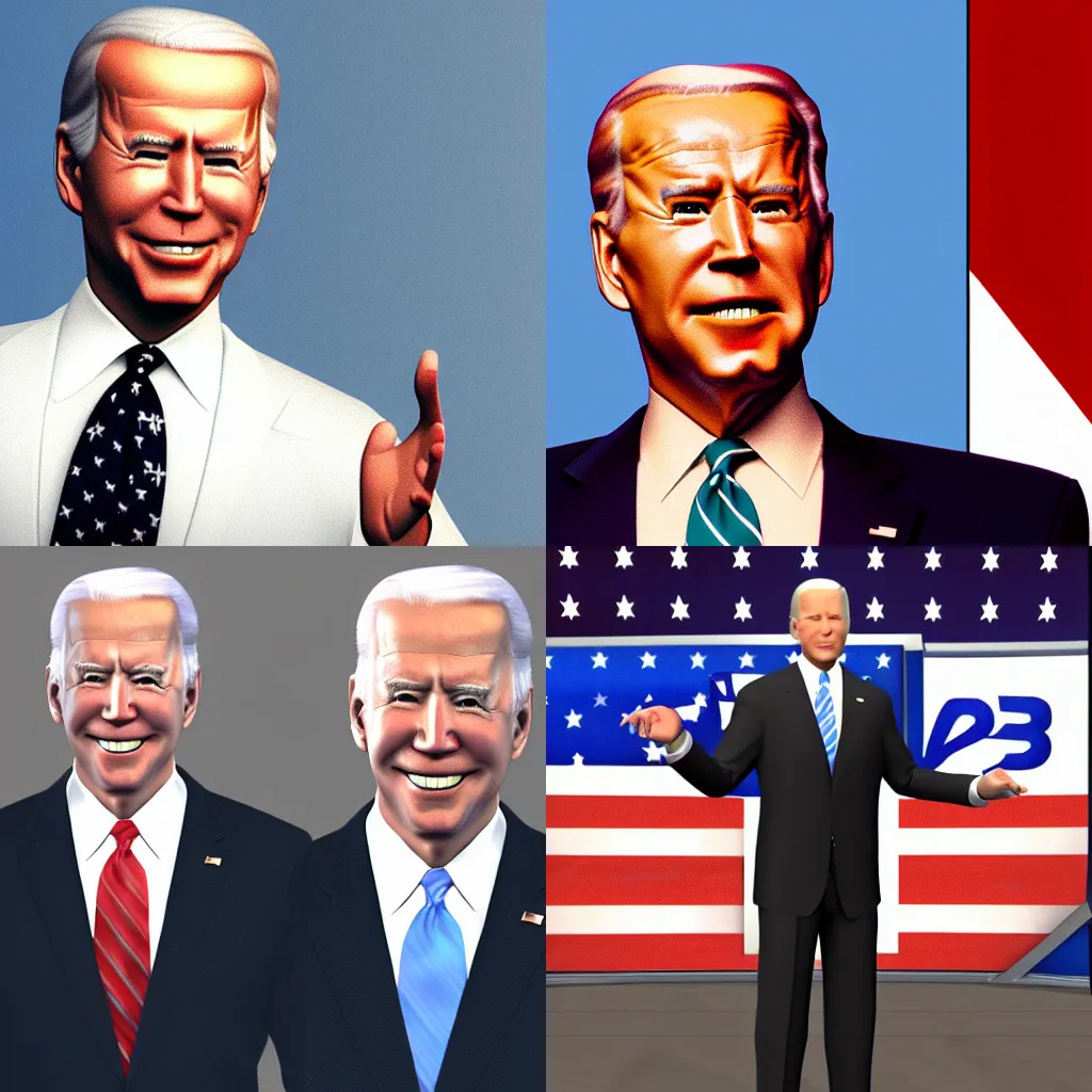 Prompt: Nintendo 64 render of Joe Biden