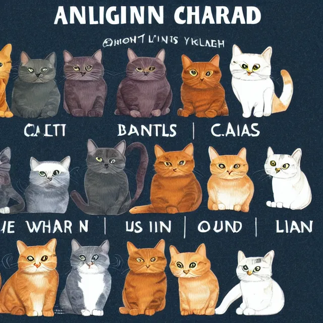 Prompt: alignment chart for cats