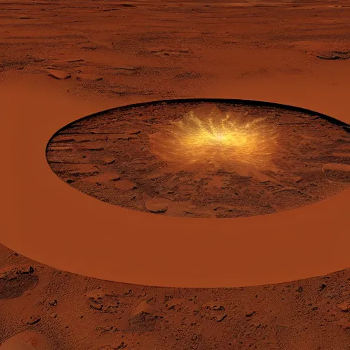 Image similar to dimensional portal on the ground on mars