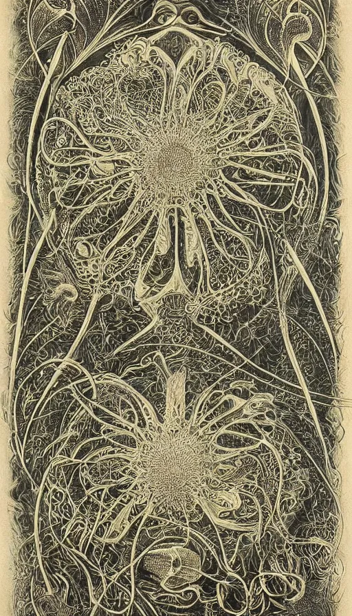 Image similar to techno artwork, by ernst haeckel