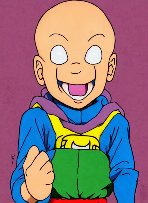 Prompt: portrait of happy boy in the style of akira toriyama