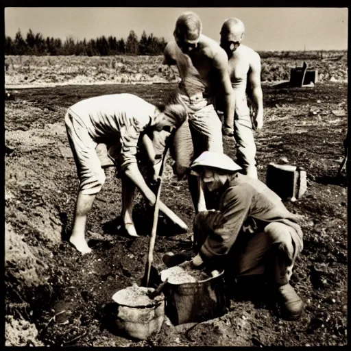 Image similar to ingmar bergman throw some slaves digging hols in there ala russians at chernobyl 1 0 2 4 x 1 0 2 4