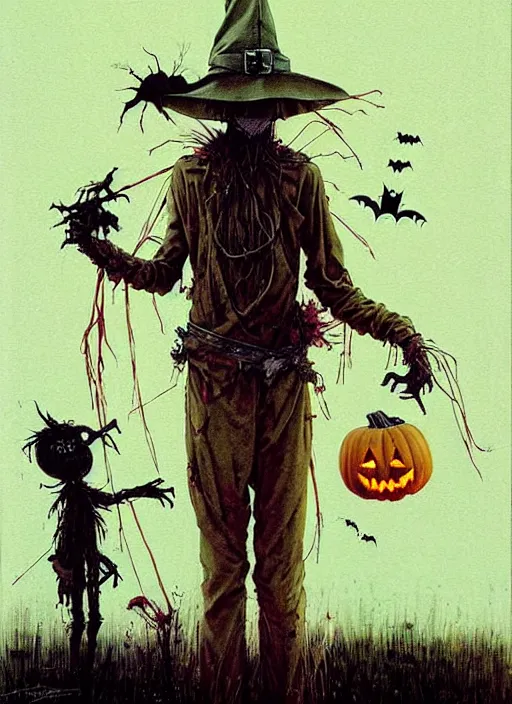 Image similar to halloween scarecrow by chiara bautista and beksinski and norman rockwell and greg rutkowski weta studio, and lucasfilm