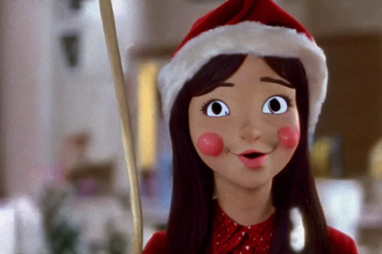 Prompt: Louise Belcher in a still from the movie Pinocchio's Christmas (1980)