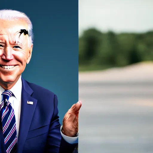 Image similar to ultrarealistic portrait of joe biden with a mullet haircut, canon eos r 3, f / 1. 4, iso 2 0 0, 1 / 1 6 0 s, 8 k, raw, unedited, symmetrical balance, in - frame