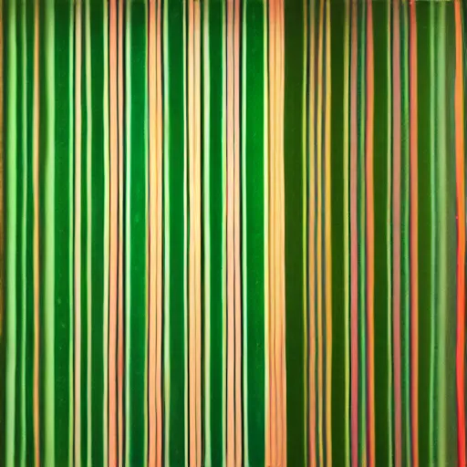 Image similar to Mixed media art. a series of vertical stripes in different colors. kelly green by James Turrell washed-out