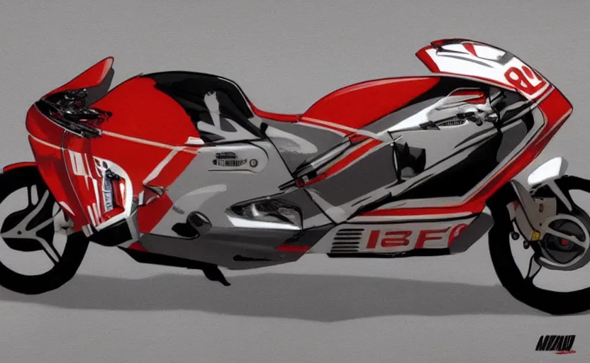 Prompt: 1 9 9 0 s yamaha race motorcycle concept art, art,