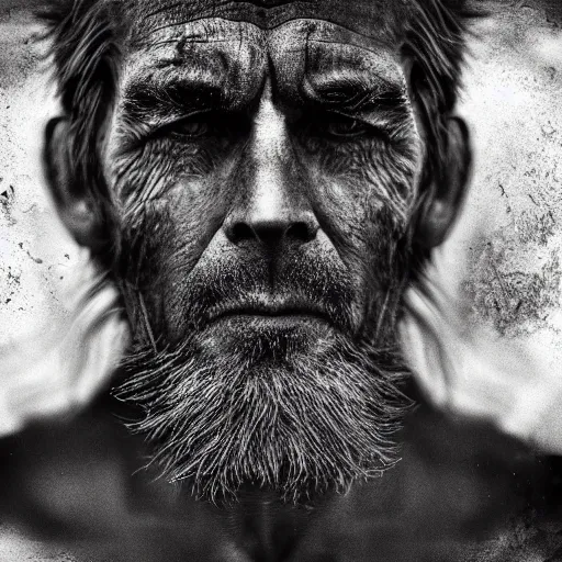 Prompt: A portrait of a beautiful man beast by Lee Jeffries