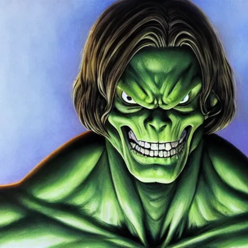 Image similar to ultra realistic portrait painting of skeletor as hulk, art by akira toriyama, 4 k, dragon ball artstyle, cel shaded, highly detailed, epic lighting