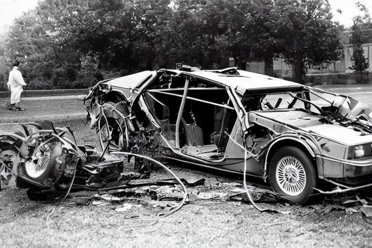 Image similar to car crash 1 9 2 2 delorean