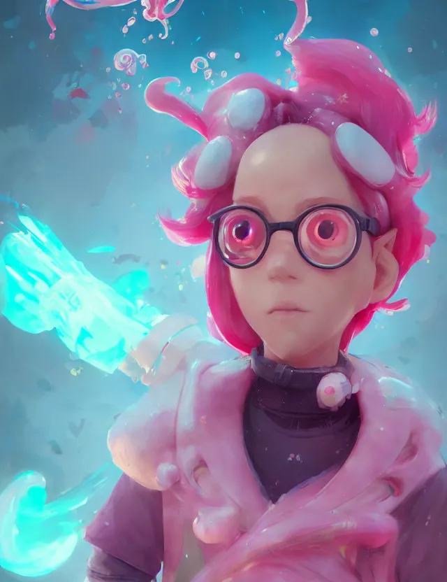 Prompt: a beautiful portrait of a cute splatoon anime male with pink hair. character design by cory loftis, fenghua zhong, ryohei hase, ismail inceoglu and ruan jia. artstation, volumetric light, detailed, photorealistic, fantasy, rendered in octane