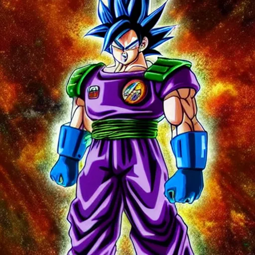 Prompt: Goku as a Space Marine his pants look like Goku's pants, high detail, warhammer 40k, dragonball