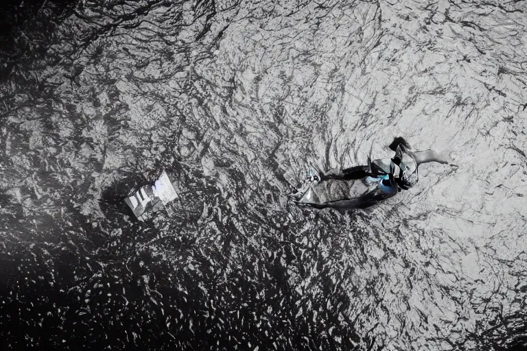 Image similar to overhead shot of a man snorkeling underwater in between submerged amsterdam buildings after the flood, photograph, natural light, sharp, detailed face, magazine, press, photo, Steve McCurry, David Lazar, Canon, Nikon, focus