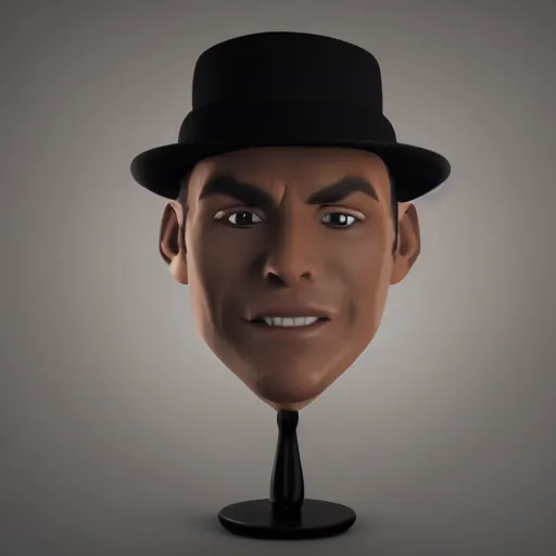 Prompt: headshot of a young man smirking with a bowler hat and suit and tie, oil painting, hyperrealistic, dynamic lighting, DAZ, unreal engine 5