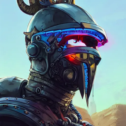 Image similar to cyberpunk viking helmet mask warrior goddess robot ninja fantasy, art gta 5 cover, official fanart behance hd artstation by jesper ejsing, by rhads, makoto shinkai and lois van baarle, ilya kuvshinov, ossdraws