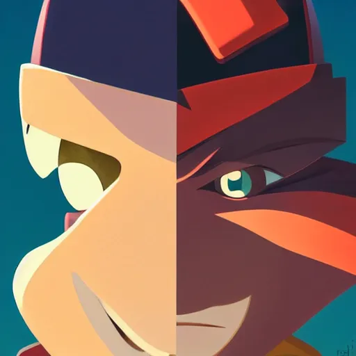 Image similar to face icon stylized minimalist flcl, loftis, cory behance hd by jesper ejsing, by rhads, makoto shinkai and lois van baarle, ilya kuvshinov, rossdraws global illumination