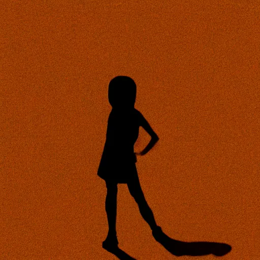 Prompt: photograph of the shadow silhouette of anime girl