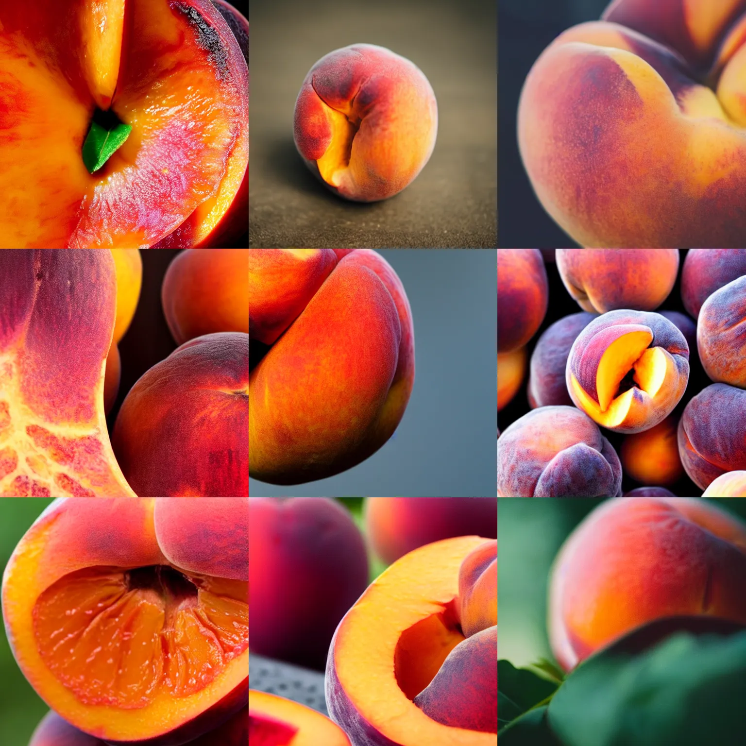 Prompt: a closeup macro photo of a peach