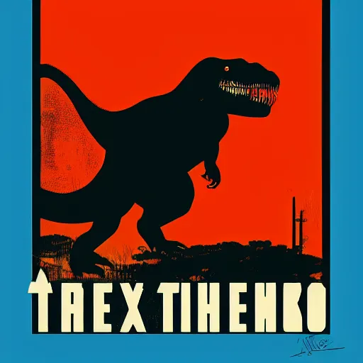 Image similar to a t - rex by shepard fairey