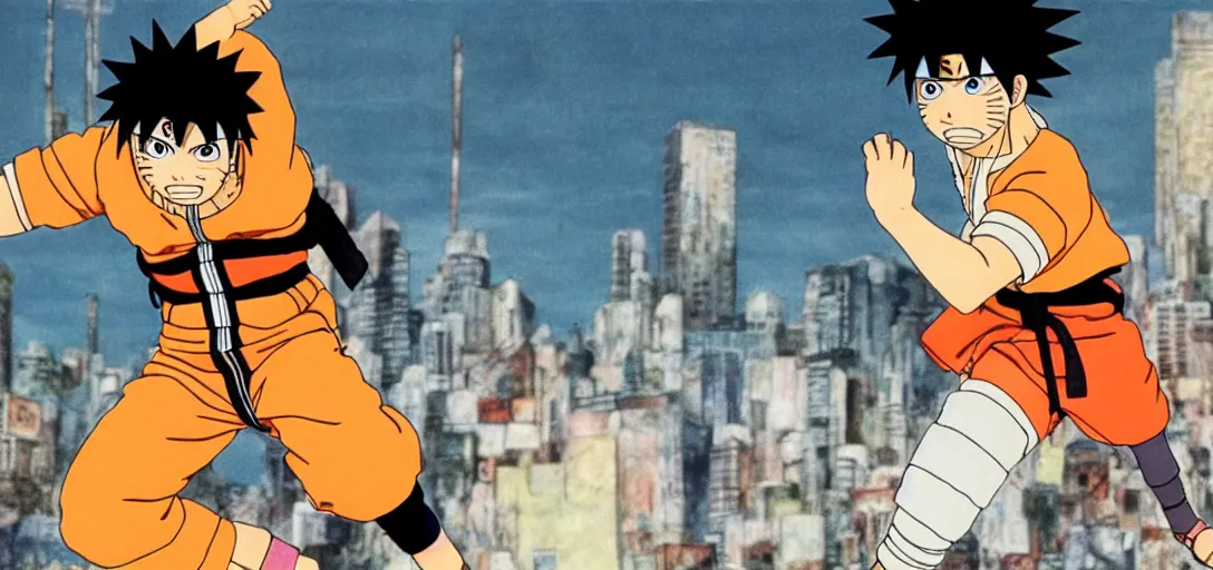 Prompt: Naruto in Akira (1988), film still